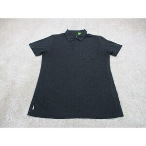 Specialized Polo Shirt Mens Medium Gray Wool Blend Stretch Utility Cycling Golf*